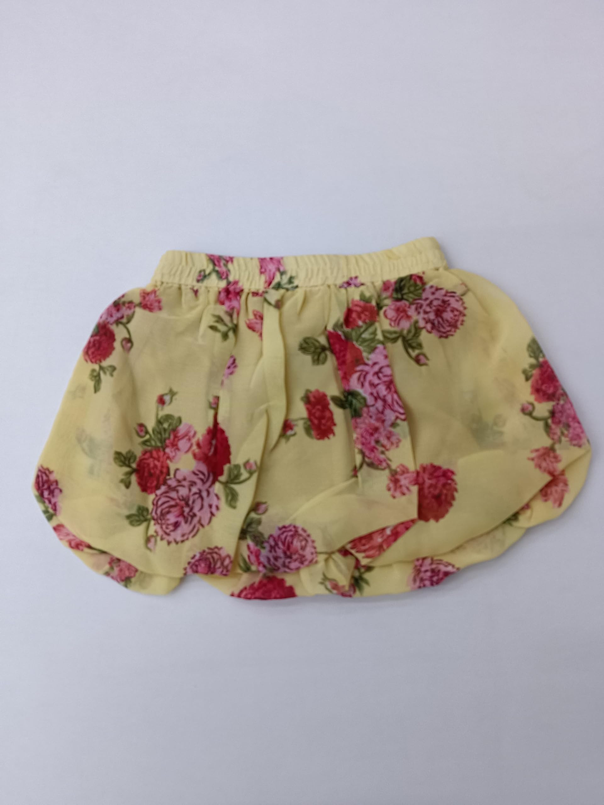 CREATIVE KIDS Baby Girl Polyester Pink Floral Print Knee Length Skirt (Beige & Pink, 3M) - Image 5 thumbnail