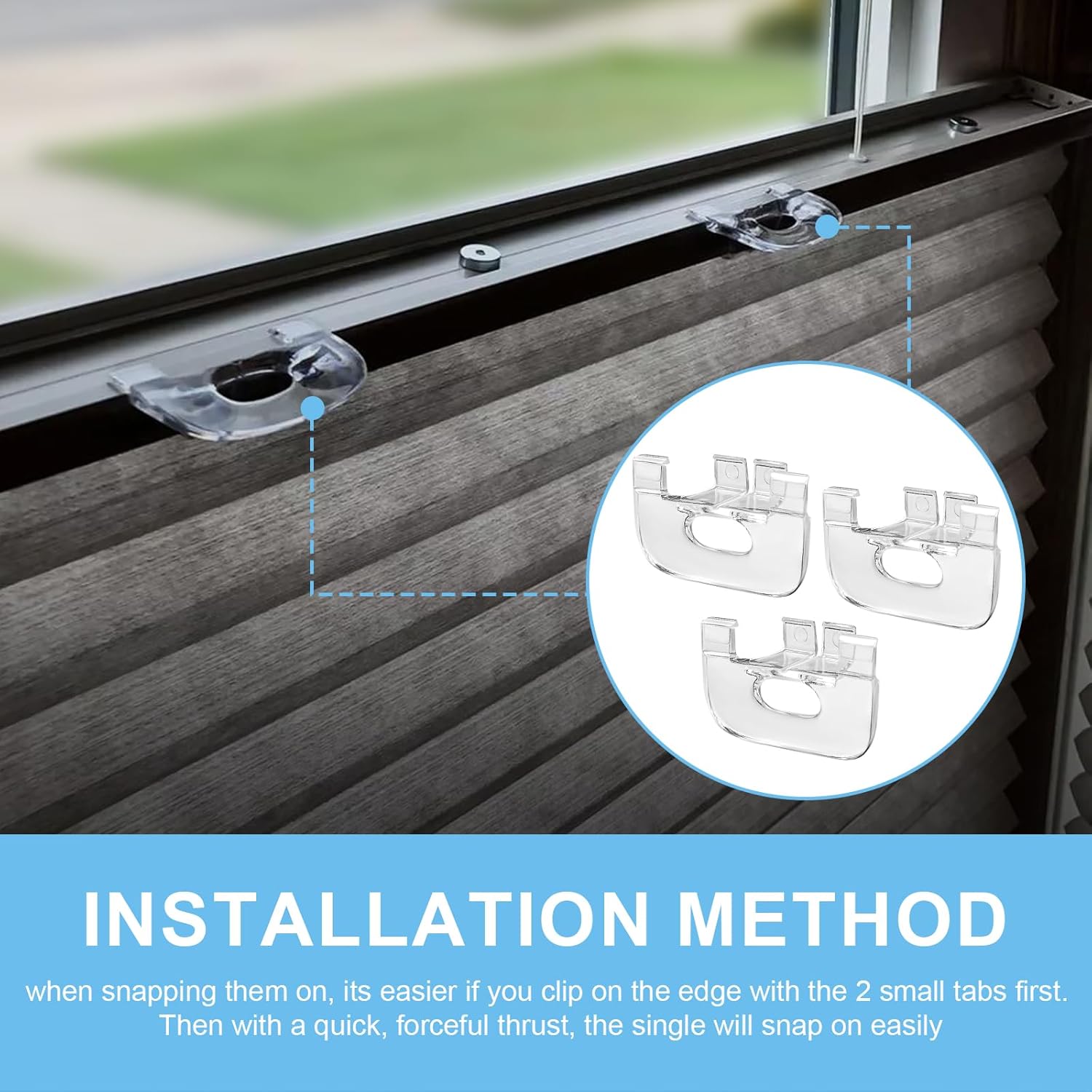 3 Pack Cordless Honeycomb Shade Lift Handles for Graber and Bali