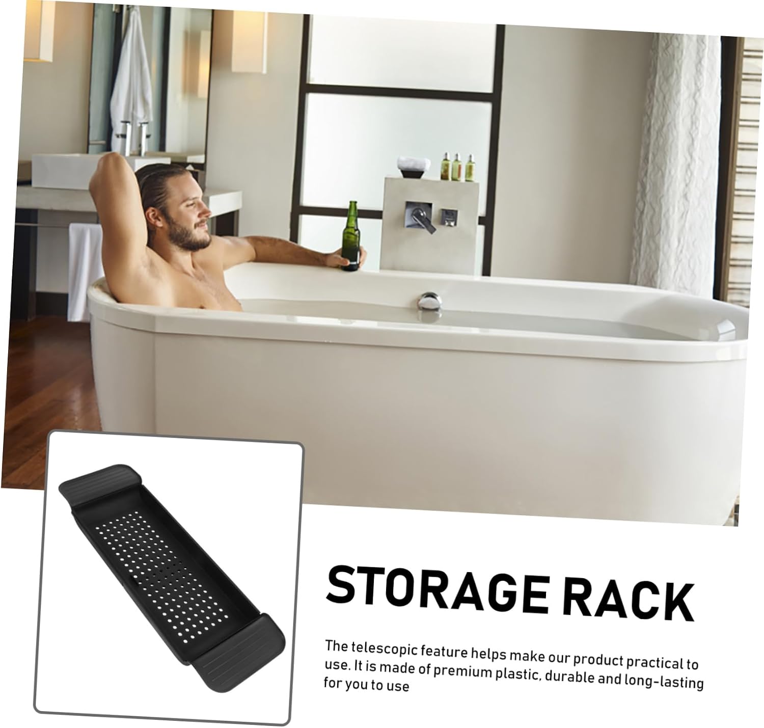 Bathroom Bathtub Tray Plastic Serving Tray Wine Holder Phone Holder Bathtub Rack