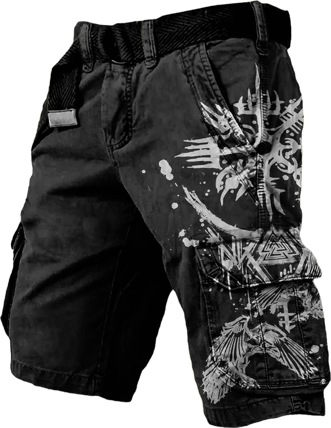 Pantaloncini Cargo Tattici Da Uomo Con Stampa Vichinga, Gamba Dritta, Taglie Fino A 5XL, Perfetti Per L'estate E L'avventura