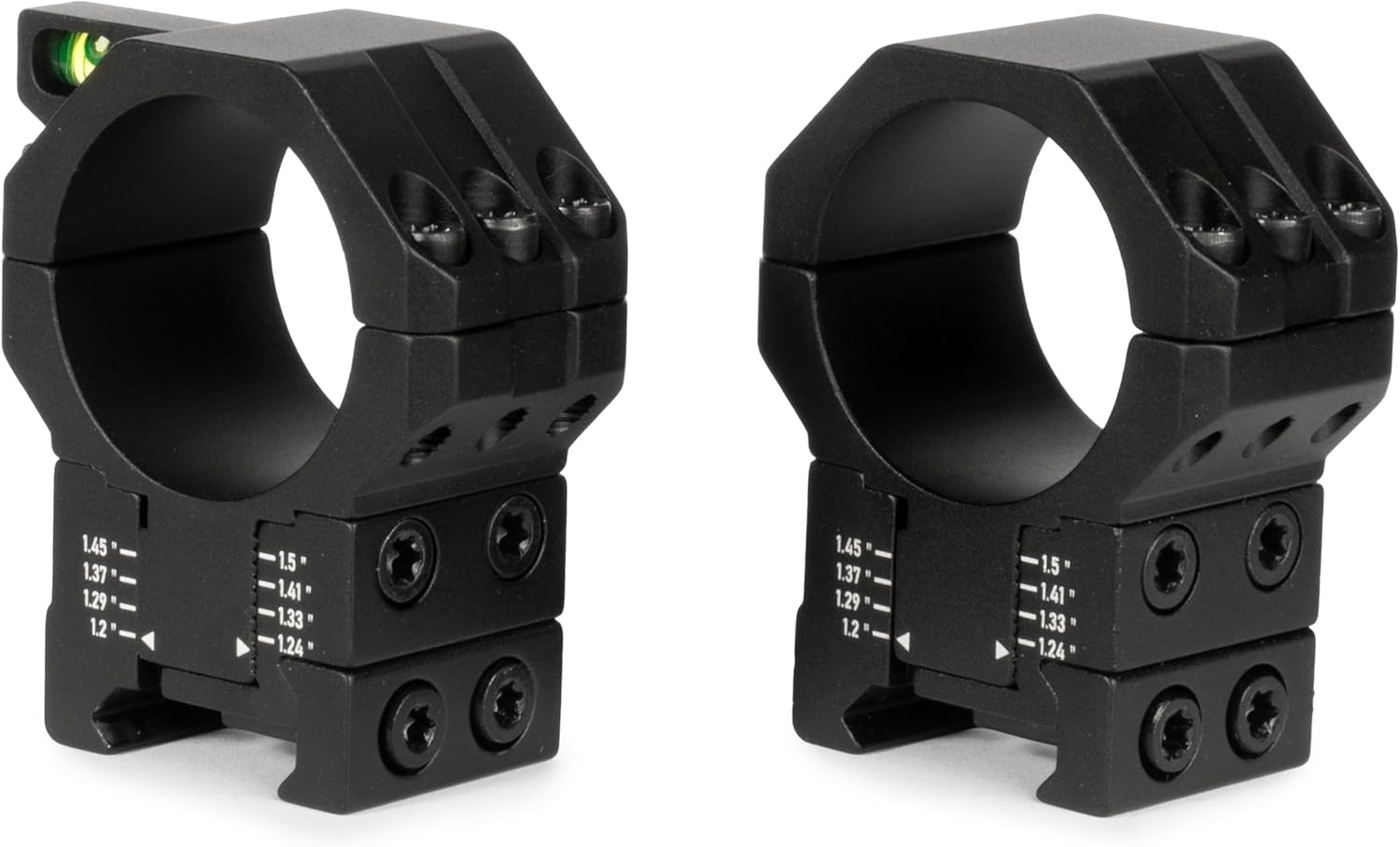 Monstrum Deadlock Adjustable Height Scope Rings with Anti-Cant Level Bubble | 30 mm Diameter