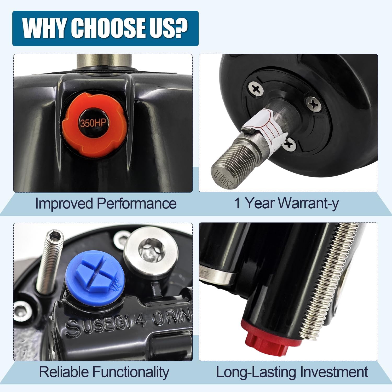 HH5271-4 Helm Hydraulic Steering Pump Compatible with Seastar 350HP 1.7 Cu Hydraulic Marine Helm Pump