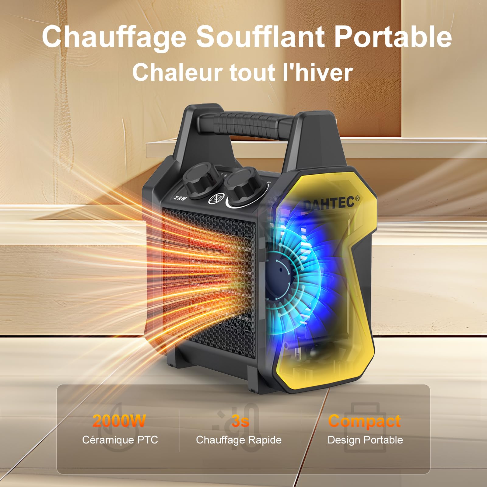 Radiateur électrique 2000W - Chauffage Soufflant Ceramique