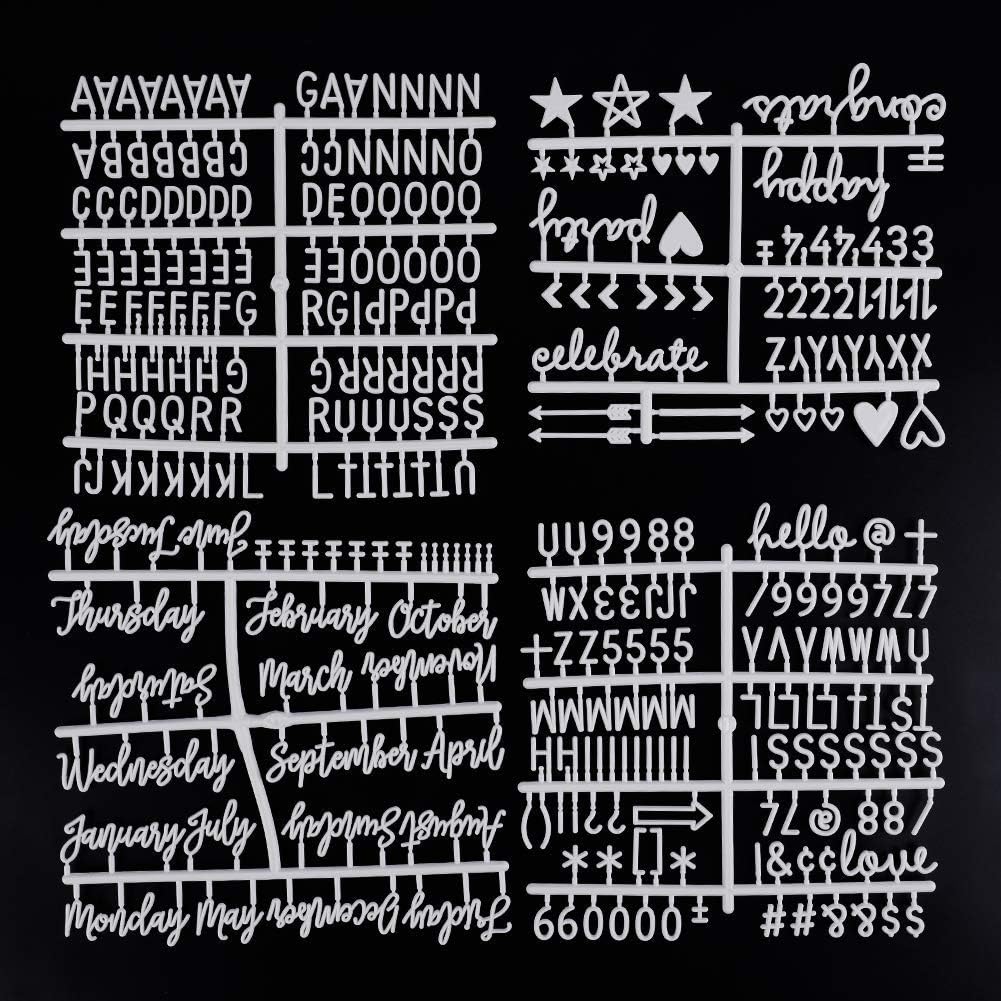 SOLEJAZZ Letter Board Letters Cursive Words Set - Pure White | 329 Pcs Includes Cursive Words, Characters, Symbol, 3/4 inch Letters for Sign Message Board