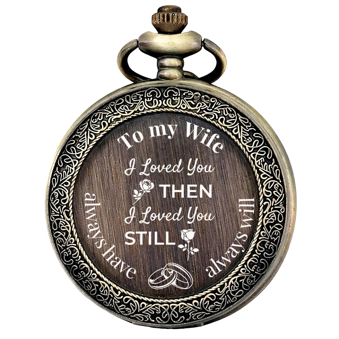 Vintage Pocket Watch for Brother | Engraved with to My Brother I Loved You Then, I Love You Still | Antique Style Pendant Watch | Emotional Gift for Brother Birthday, Rakhi