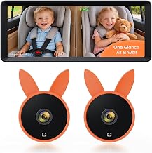Babyvue BV3PRO Dual Car Camera Baby Monitor, 7.2" 1080P Split Screen | IR Night Vision, Easy Setup and Adjustable Brightness Help Monitor Two Kids and Pets in Rear-Facing Seats