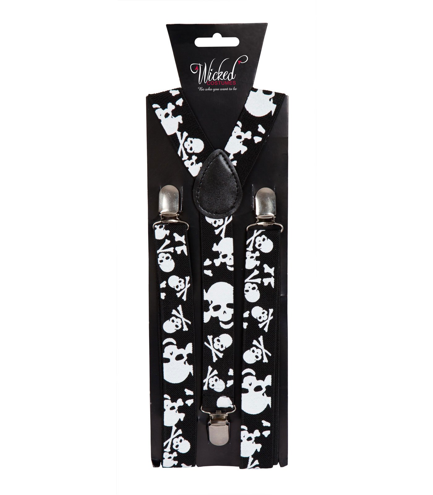 Wicked Costumes Multicoloured Adults Braces Fancy Dress Up Party Halloween Role Play Costume Accessory - Skull
