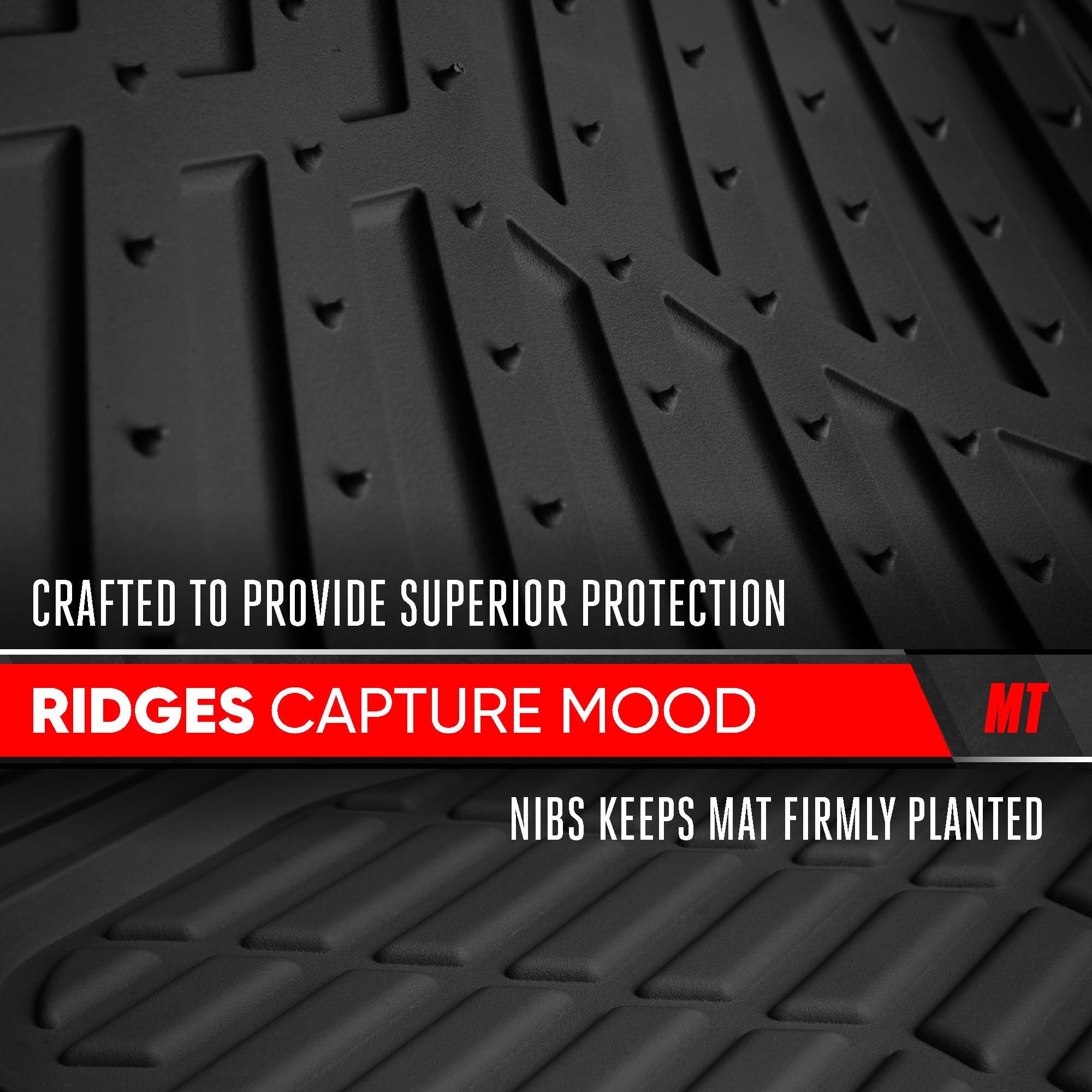 Motor Trend Premium FlexTough Deep Dish Rear Rubber Floor Mat Liners Heavy Duty All-Weather Universal Fit Trim-To-Fit Floor — view 7