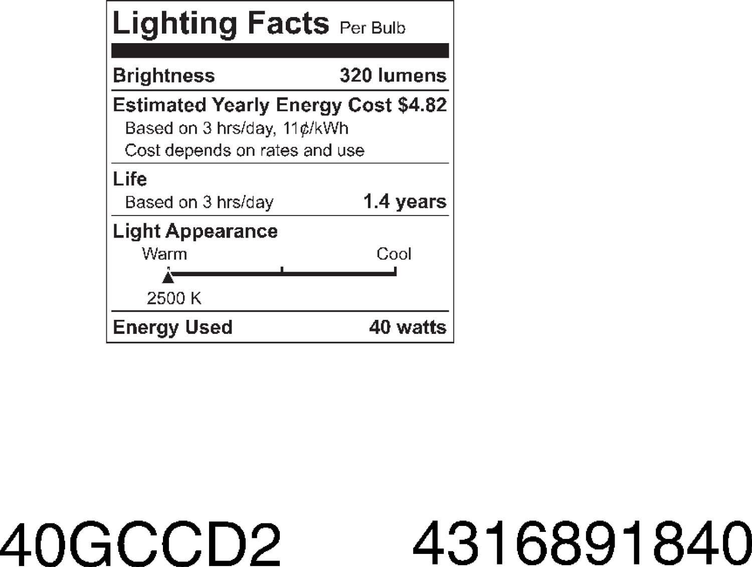 Ge Decorative Globe Bulb 40 W 320 Lumens G16-1/2 Candelabra 3 in. Clear Card 2 Count, Pack of 6 (Total 12)