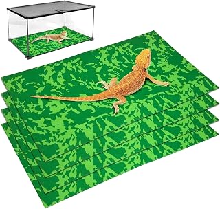 Tfwadmx 4-Pack Reptile Carpet 20x12 Inch Terrarium Liner for Bearded Dragons, Leopard Geckos, Snakes, Turtles - Reusable Reversible Cage Mat