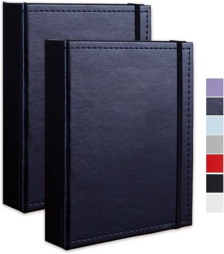 Miniatura 30 de Álbum de fotos pequeño de 4 x 6 pulgadas, paquete de 2 libros de fotos de cuero, cada mini álbum de 26 páginas tiene capacidad para 52 fotos