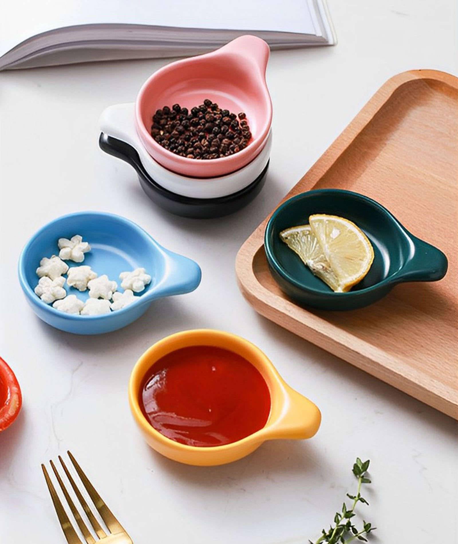 Geschirrset, Keramik-Dipschalen, Soße, Tapas, Geschirrset mit Blumenmuster für Dessert