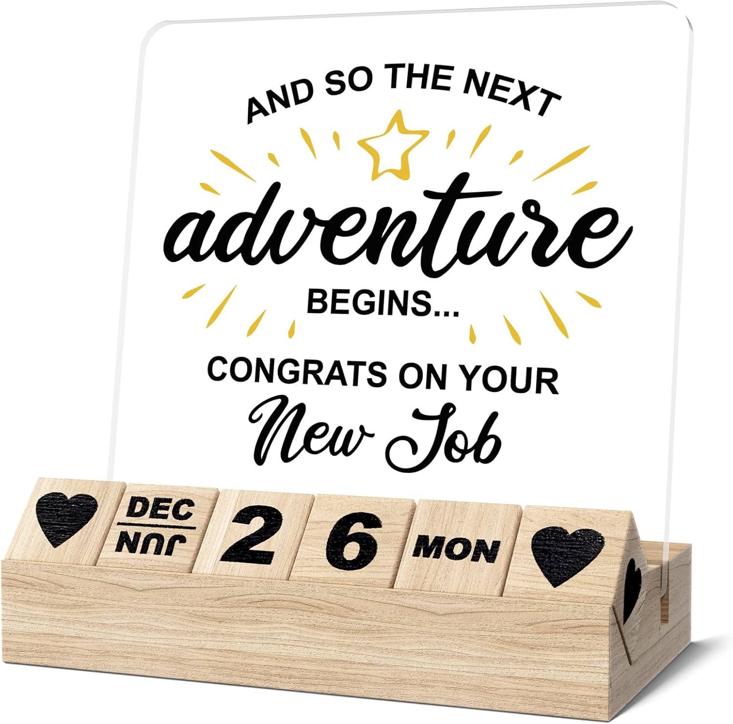 New Job Gifts Calendar - Farewell Goodbye Gifts for Coworker Leaving, Congrats on New Job Promotion, New Beginning Desk Sign Accessories