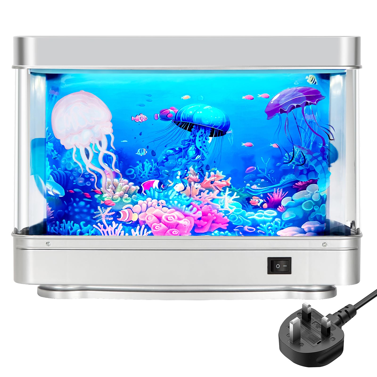 Aquarium Night Light Artificial Jellyfish Decorative Aquarium LED Lamp Virtual Ocean in Motion Night Light Decoration for Bedroom Office Décor,Gift for Kids and Pet