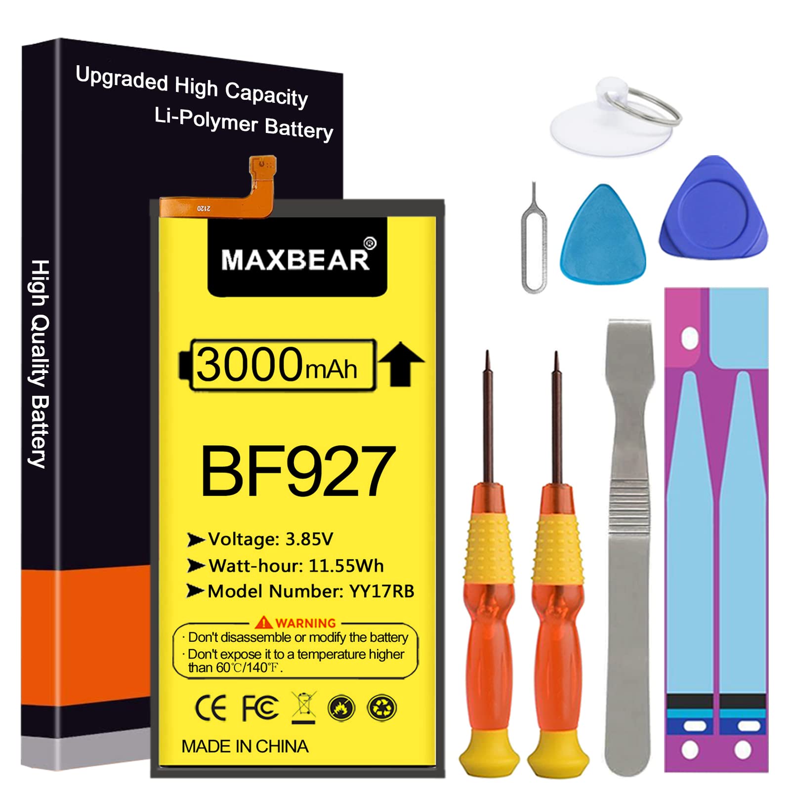 Galaxy Z Fold 3 Battery, (Upgraded) MAXBEAR 3000mAh 3.85V Replacement Battery EB-BF927ABY for Galaxy Z Fold 3 5G F927U with Repair Tool Kit