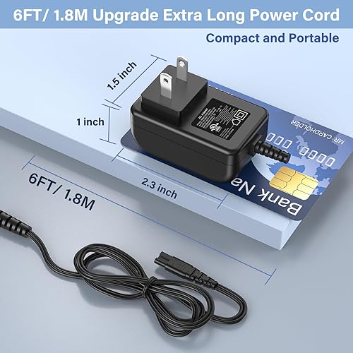 Miniatura 6 de Cargador de 14 V para Bissell 3061 Cable de alimentación de carga al vacío de peso pluma para Bissell Powerlifter Ion Pet 3191 3190 3191C 3190A