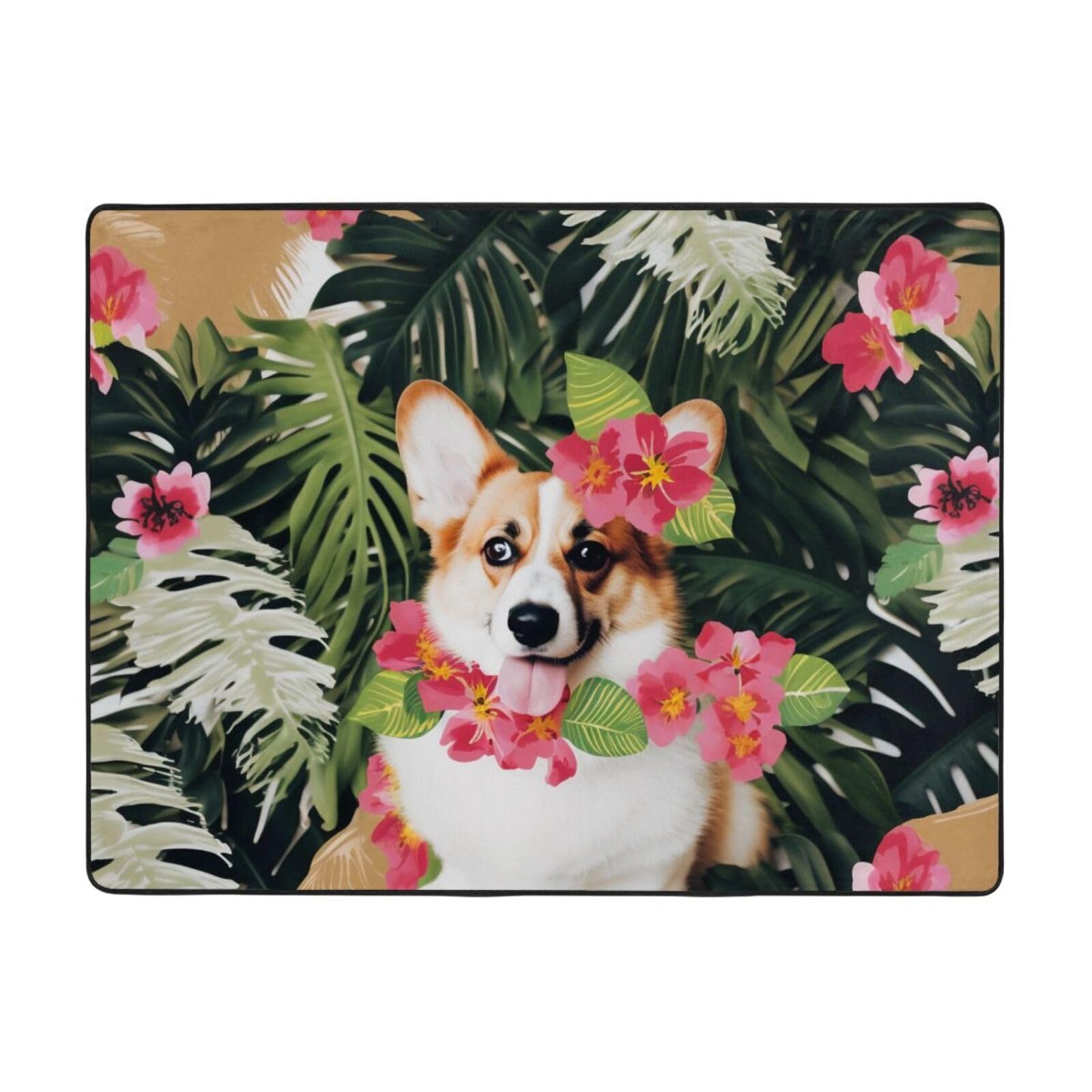 Tapis de sol enfant doux et lavable 160x121 cm corgi