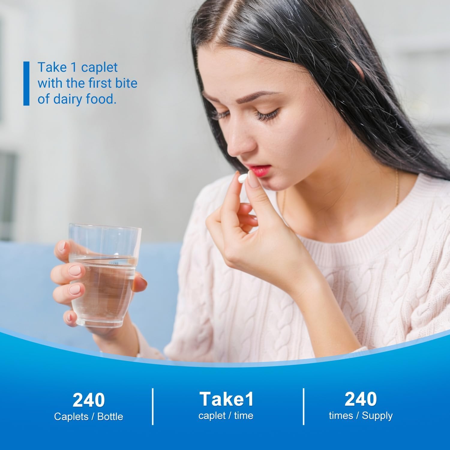 Heivy Lactase Pills 9000 FCC 240 Tablets, 1 Per Serving — Amazon image 3