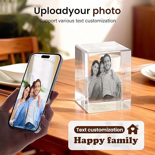 Miniatura 7 de Regalo personalizado con fotos de cristal 3D, imagen personalizada en cristal para boda, aniversario, conmemoración (mascota o ser querido),