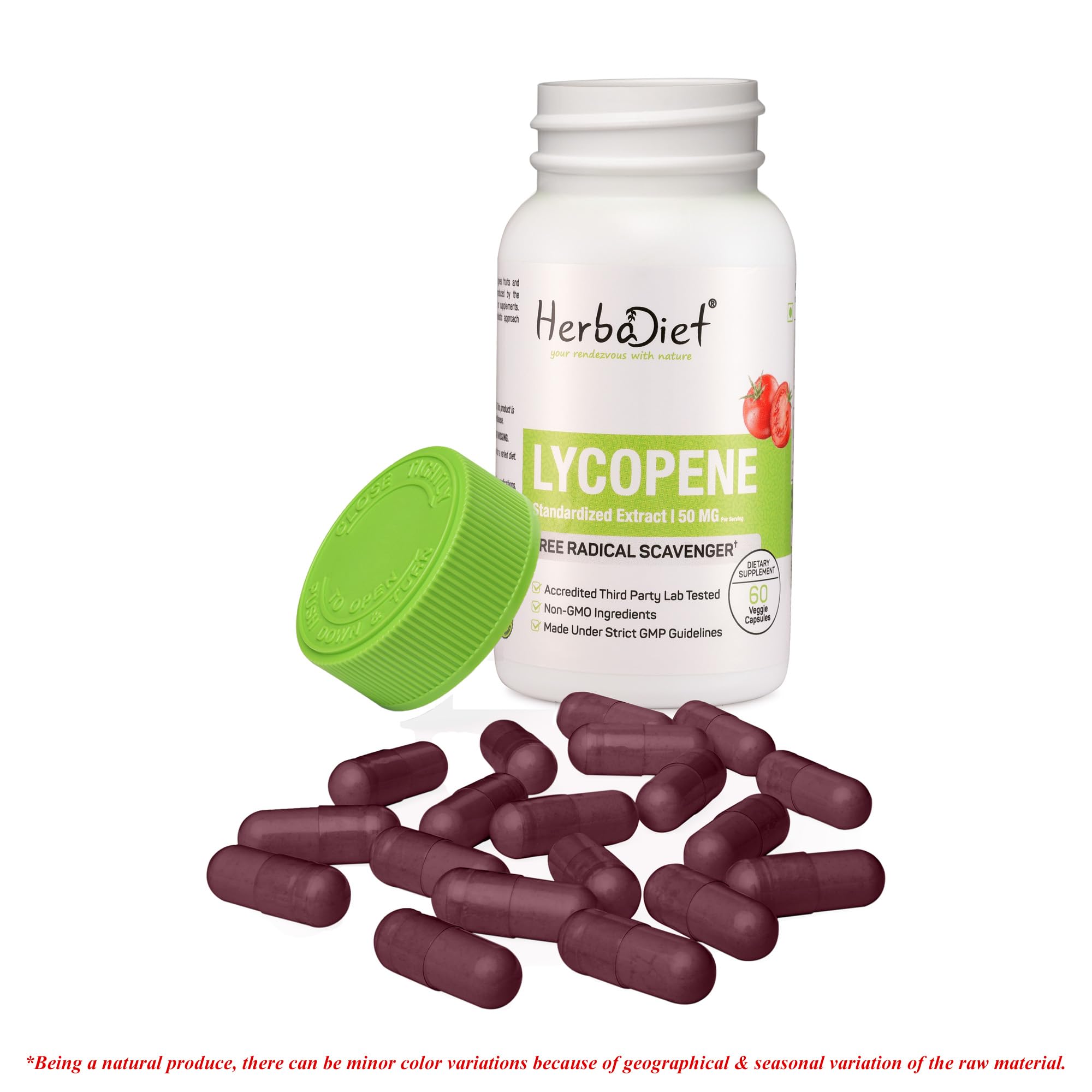 Herbadiet Lycopene 50Mg(Per Serving)60 Capsules|Natural Prostate Support,Immune Health|Tomato Extract Supplement 3