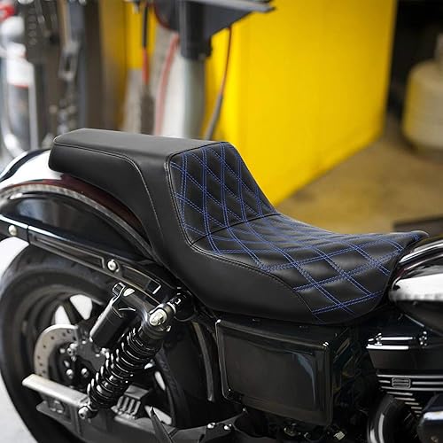 Vista 79 de Asiento de motocicleta para conductor y pasajero, apto para Harley Dyna Wide Glide Low Rider Street Bob Fat Bob FXDF Super Glide Custom FXDC