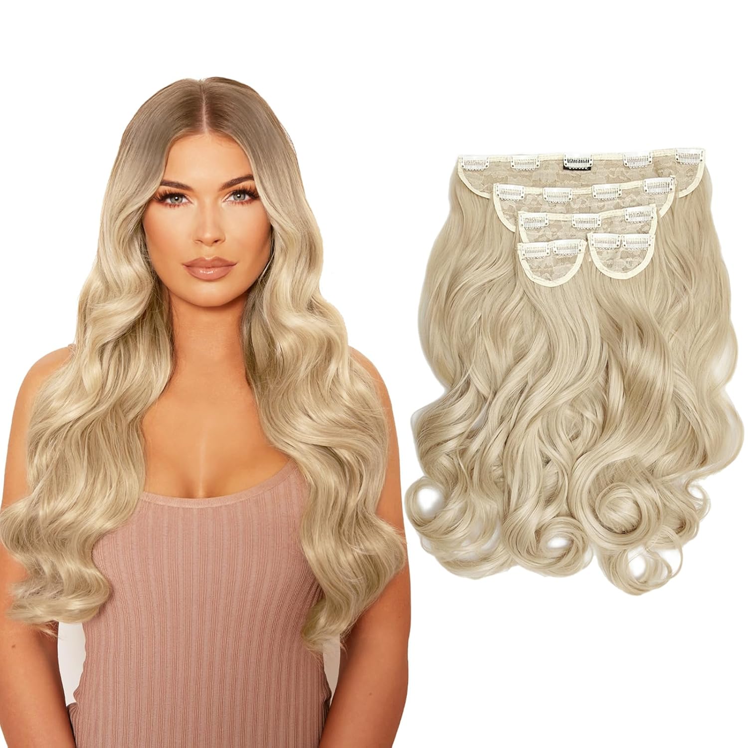 Super Thick 22" 5 Piece Natural Wavy Clip In Hair Extensions