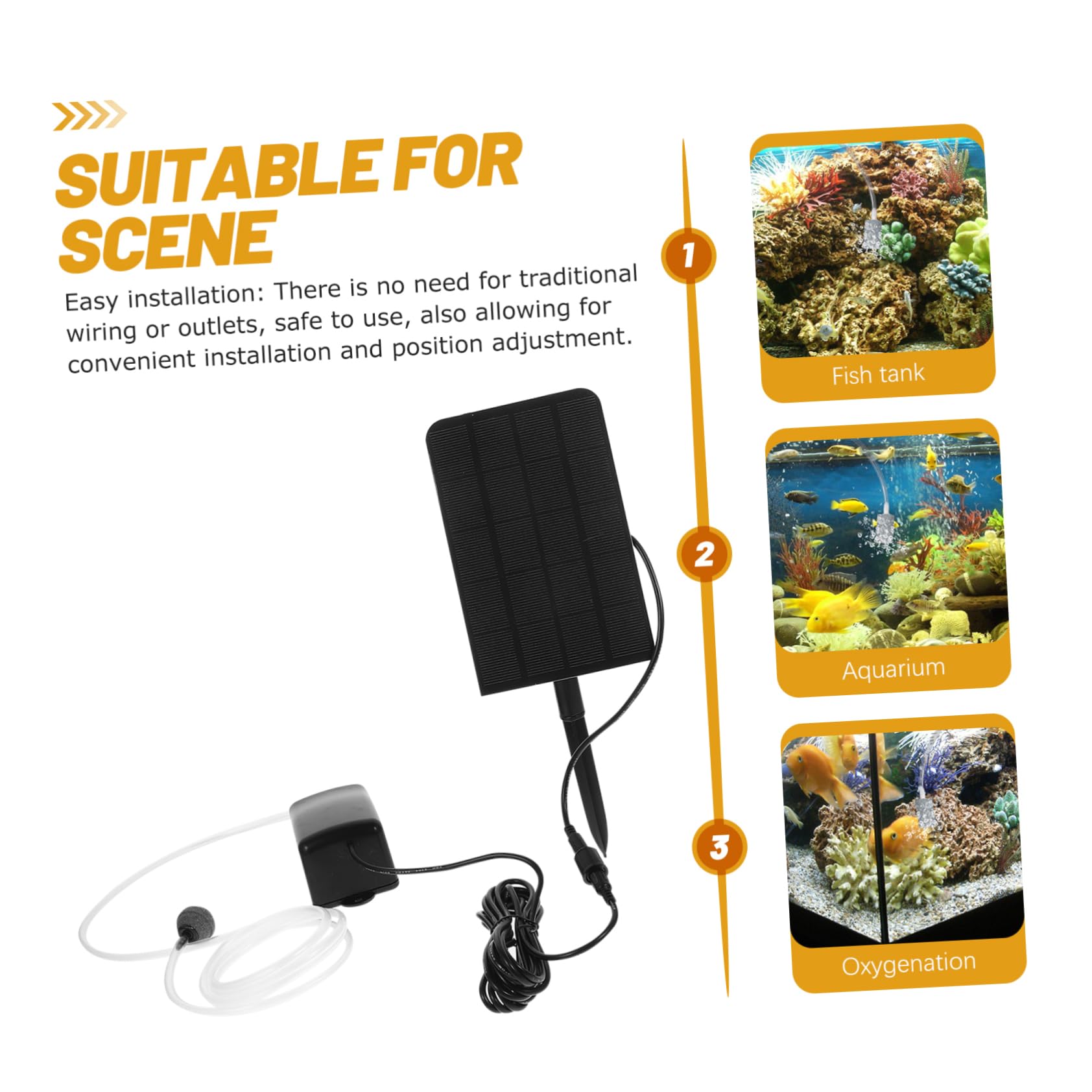 Toyvian 1.6w Bomba De Oxígeno Solar para Estanque Oxigenador para Pecera Bomba De Aire Solar para Accesorio para Pecera