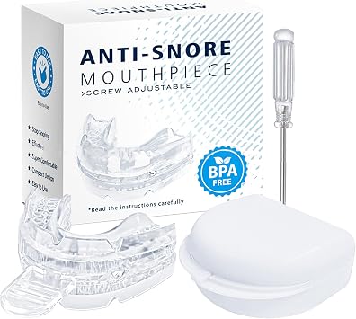 Anti Snoring Devices,Anti Snoring Mouth Guard Adjustable-Sleeping Snore Stopper Sleep Apnea Mouthpiece,BPA-Free,Comfortable Night Sleep Aid for Men & Women with Anti Bacterial Storage Case Clear