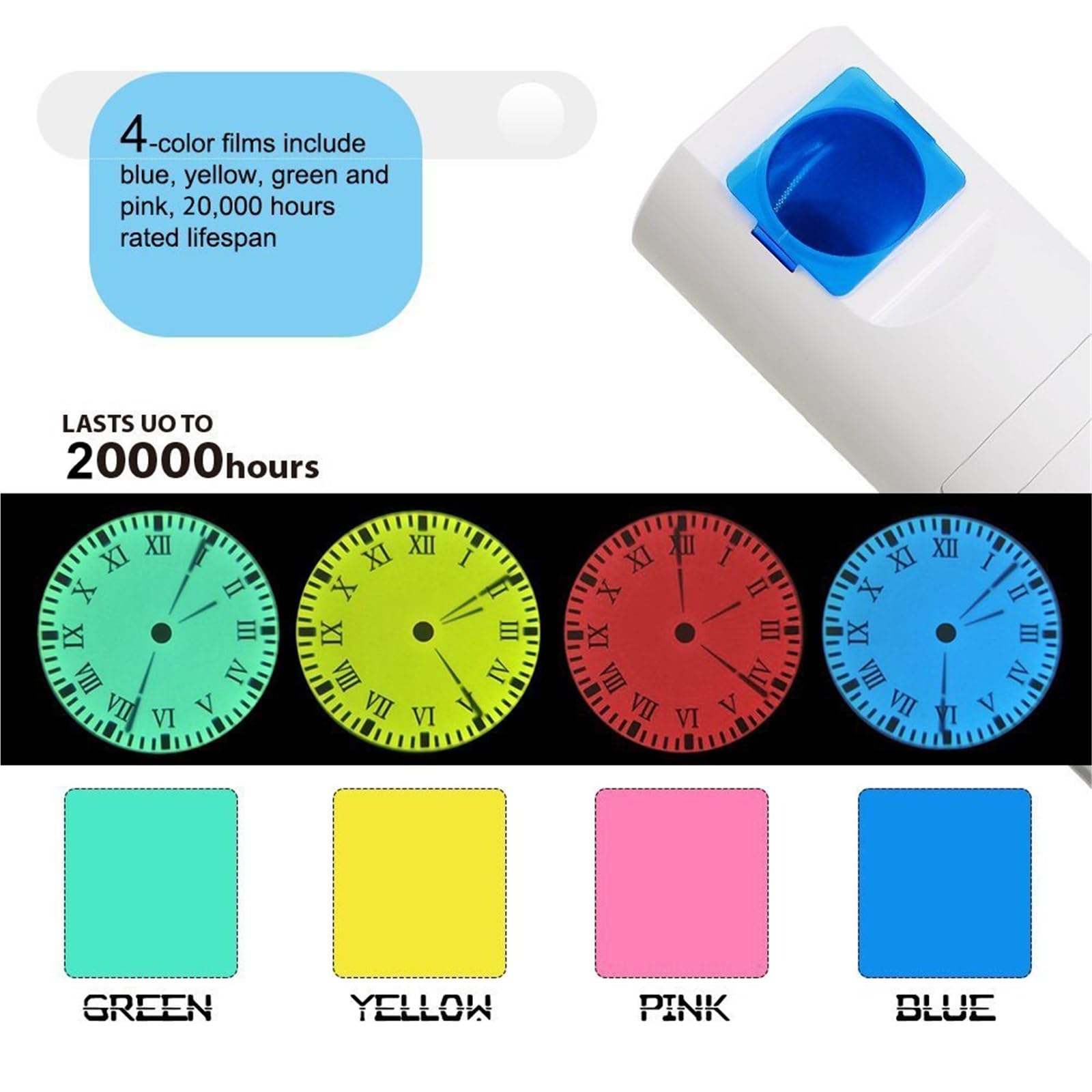 Reloj despertador LED con proyección giratoria de 180° y mando a distancia, números arábigos y romanos conmutables, ideal para dormitorio y oficina