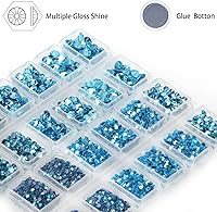 Vista 2 de 8000 unidades de piedras de cristal redondas de fijación en caliente, piedras de cristal termoadhesivos con parte trasera plana para hacer bricolaje