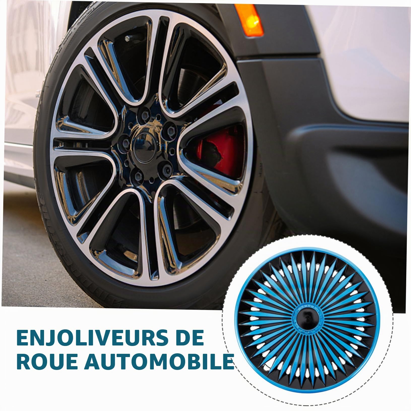 Enjoliveur 13 Pouces pour Véhicule, Enjoliveur de Roue en PP, Décoratif, Installation Rapide, pour Jante de Voiture