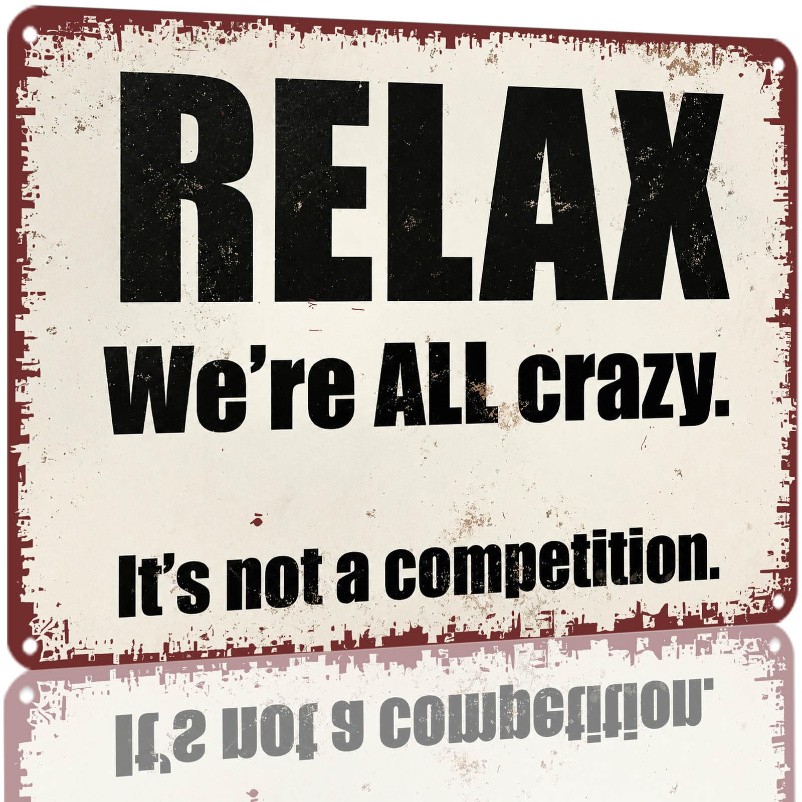 Kwqdozf As Pic 8X12 Inch Vintage Relax Metal Tin Sign Funny Distressed Retro Metal Wall De