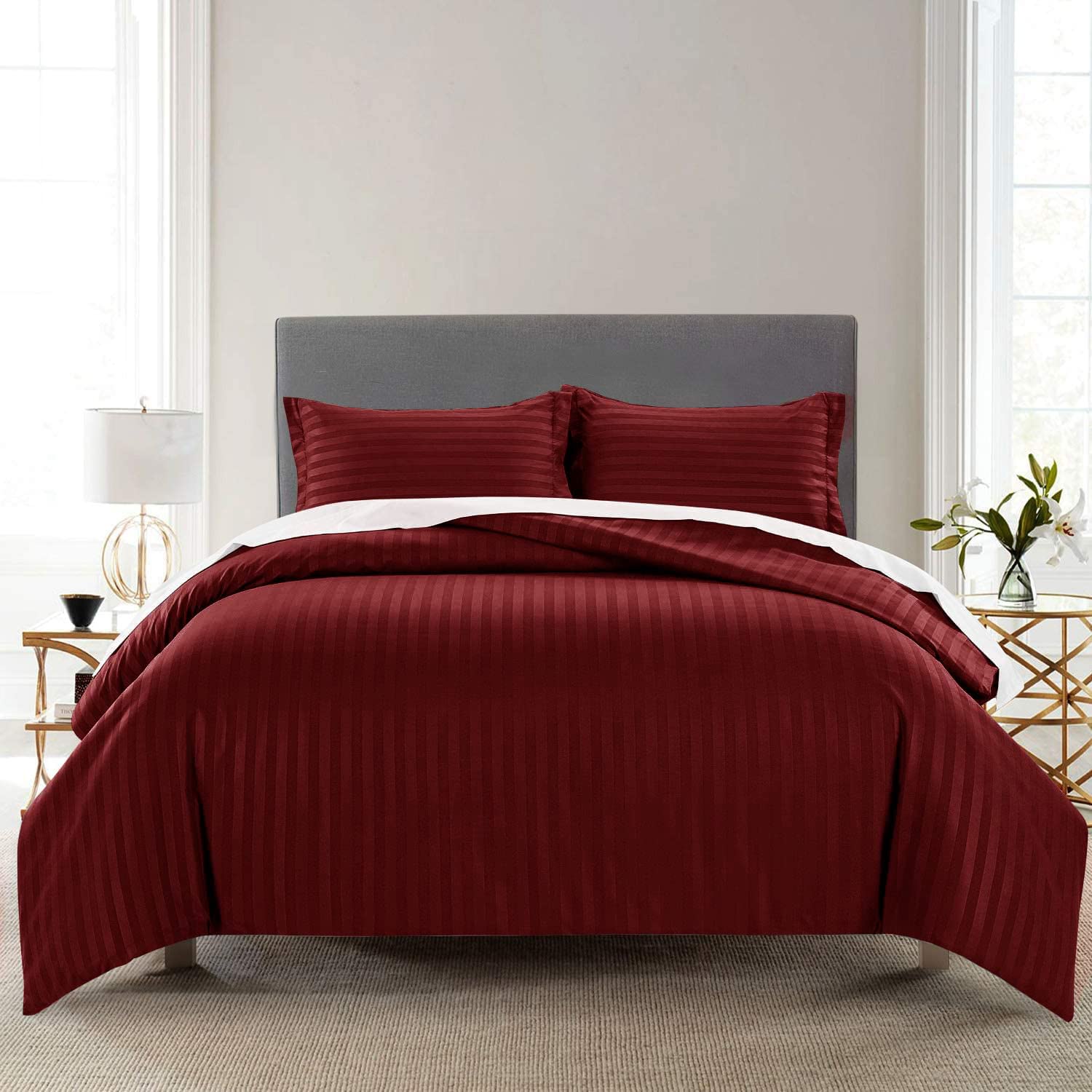 Vocal Store Super Soft Microfiber Cotton Quilt Cover Blanket Cover Razai Duvet Cover Comforter Cover for King Size Duvets with Zip 92"x 92", Cherry Red