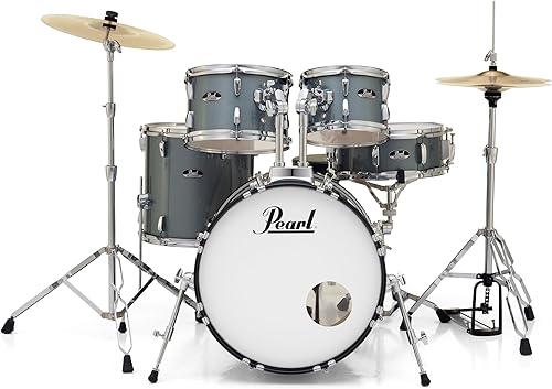 Miniatura 101 de Pearl Roadshow (RS525WFC/C707) - Juego completo de batería de 5 piezas con platillos y soportes, color bronce metálico