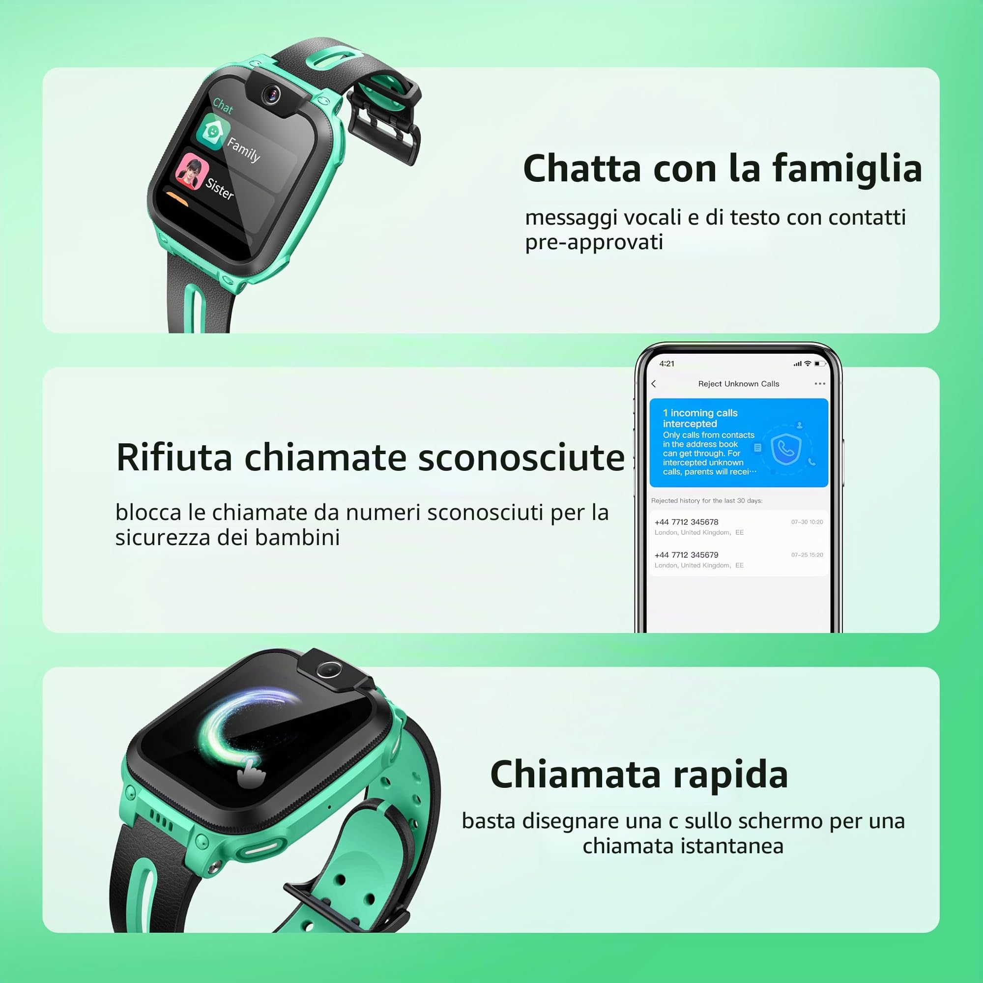 imoo Z1 smartwatch per bambini, smartwatch, smartwatch per bambini, telefono con video e telefonata bidirezionale, orologio GPS per bambini con localizzazione in tempo reale e resistenza all'acqua di