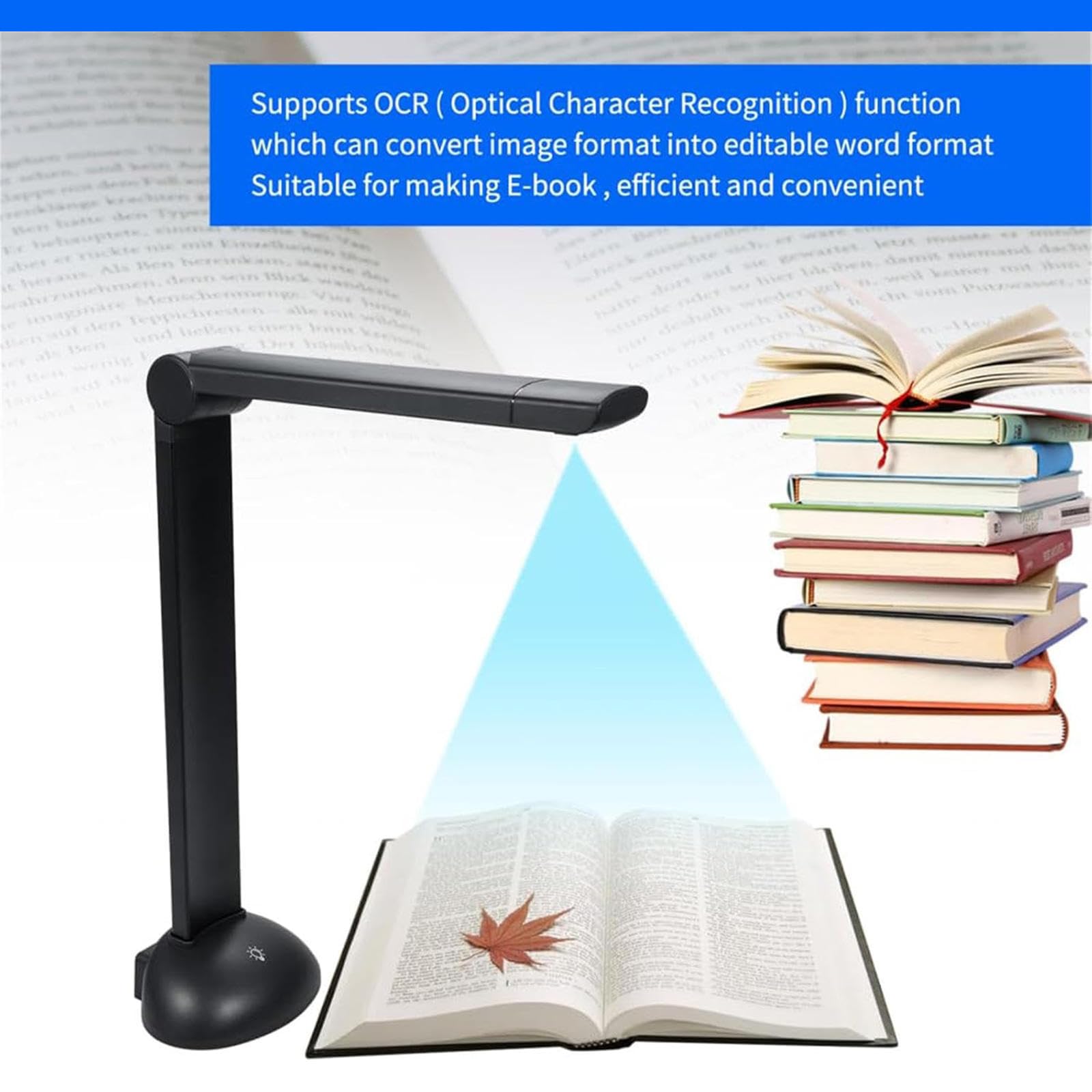 Scanner de Documents et Livres A3 A4 avec éclairage LED HD 16 mégapixels Numérisation Haute Vitesse, Port USB Compatible avec Windows pour Cartes d'identité et passeports