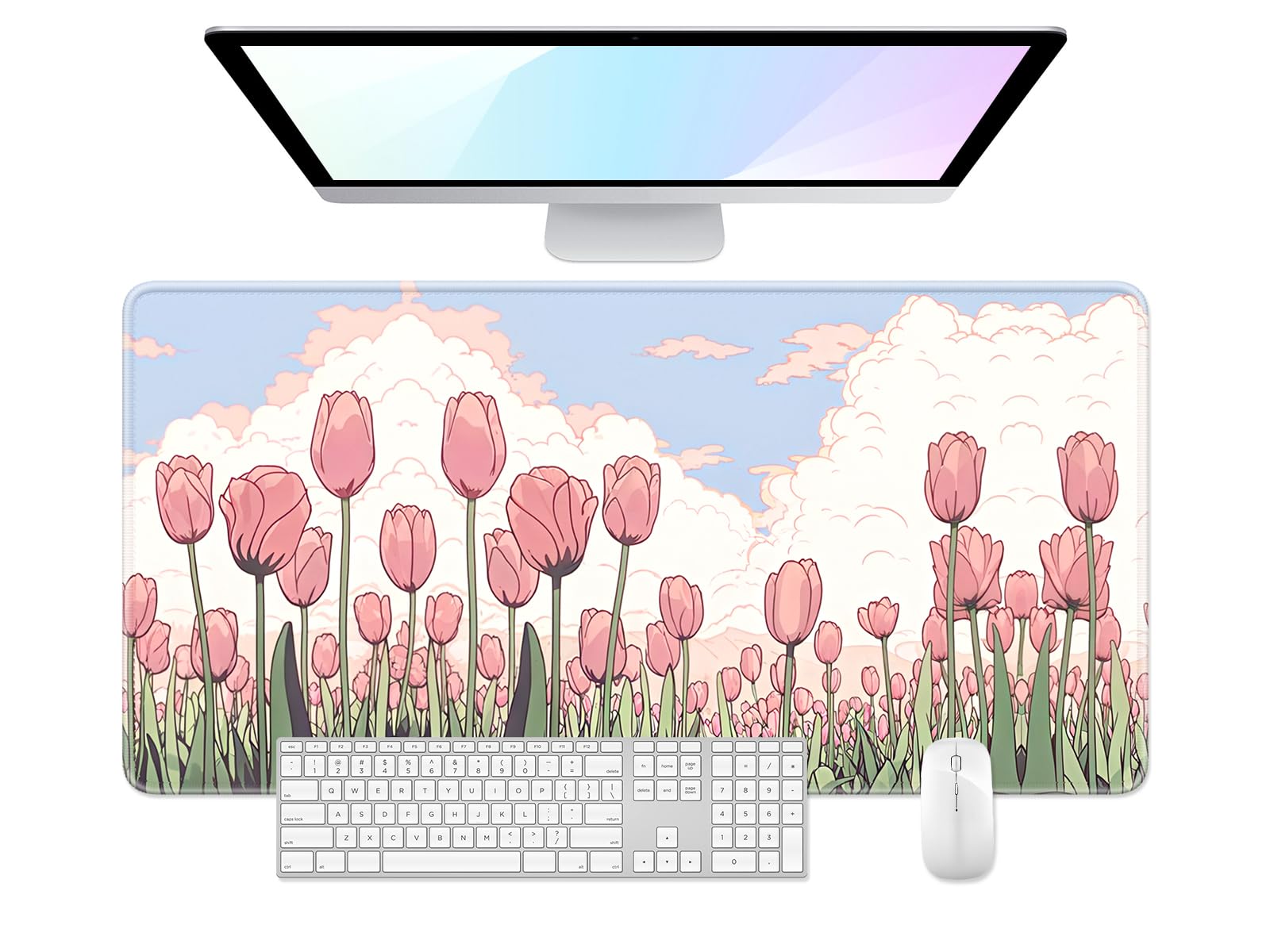 Desk Pad, 32" x 16" XXXL Extended Large Gaming Mouse Pad, Desktop Decor Desk Mat, Men Women Office Supplies and Accessories, Cute Anime Mouse Mat for