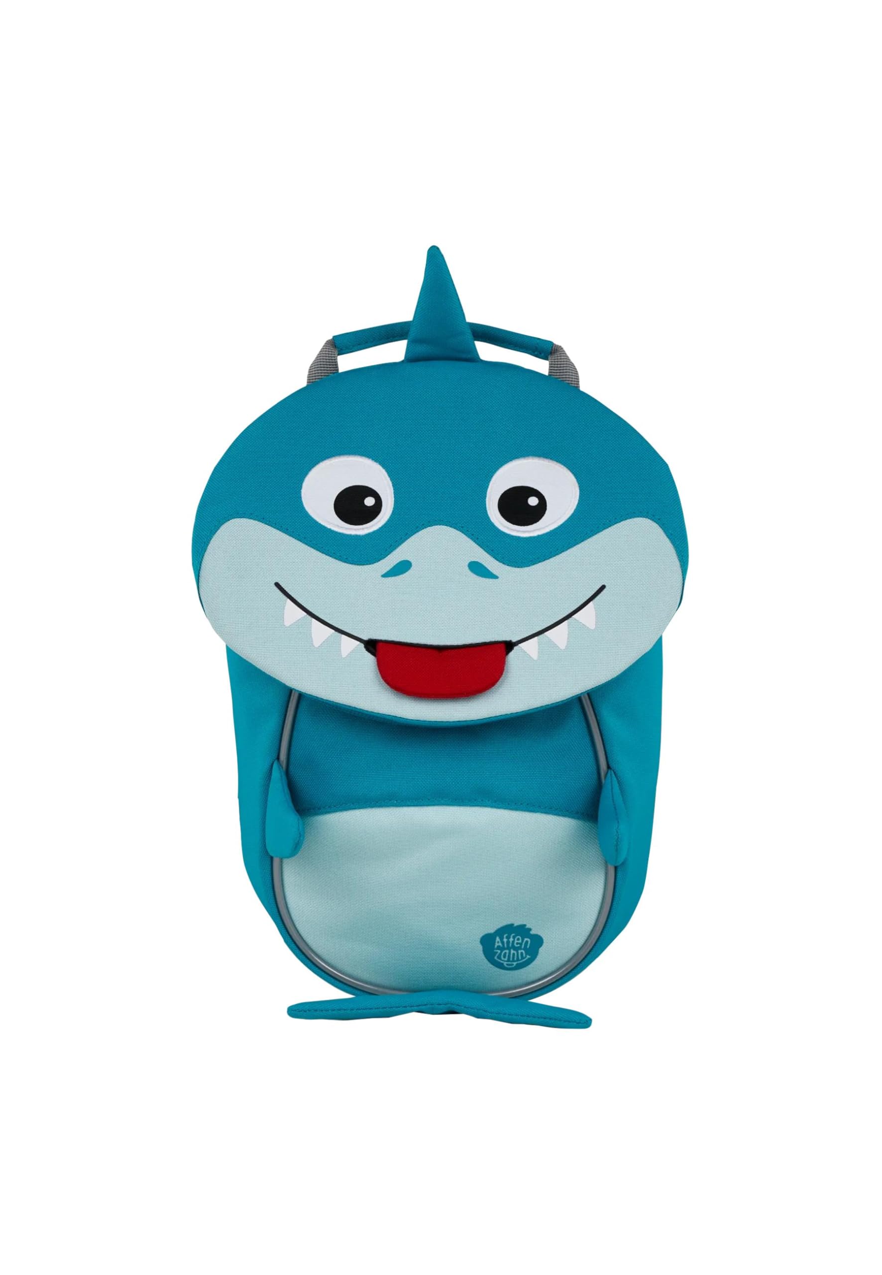 Affenzahn Petit Ami Sac à dos ergonomique pour enfants de 1 à 3 ans, réfléchissant avec tire-​langue et étiquette nominative Requin - Bleu