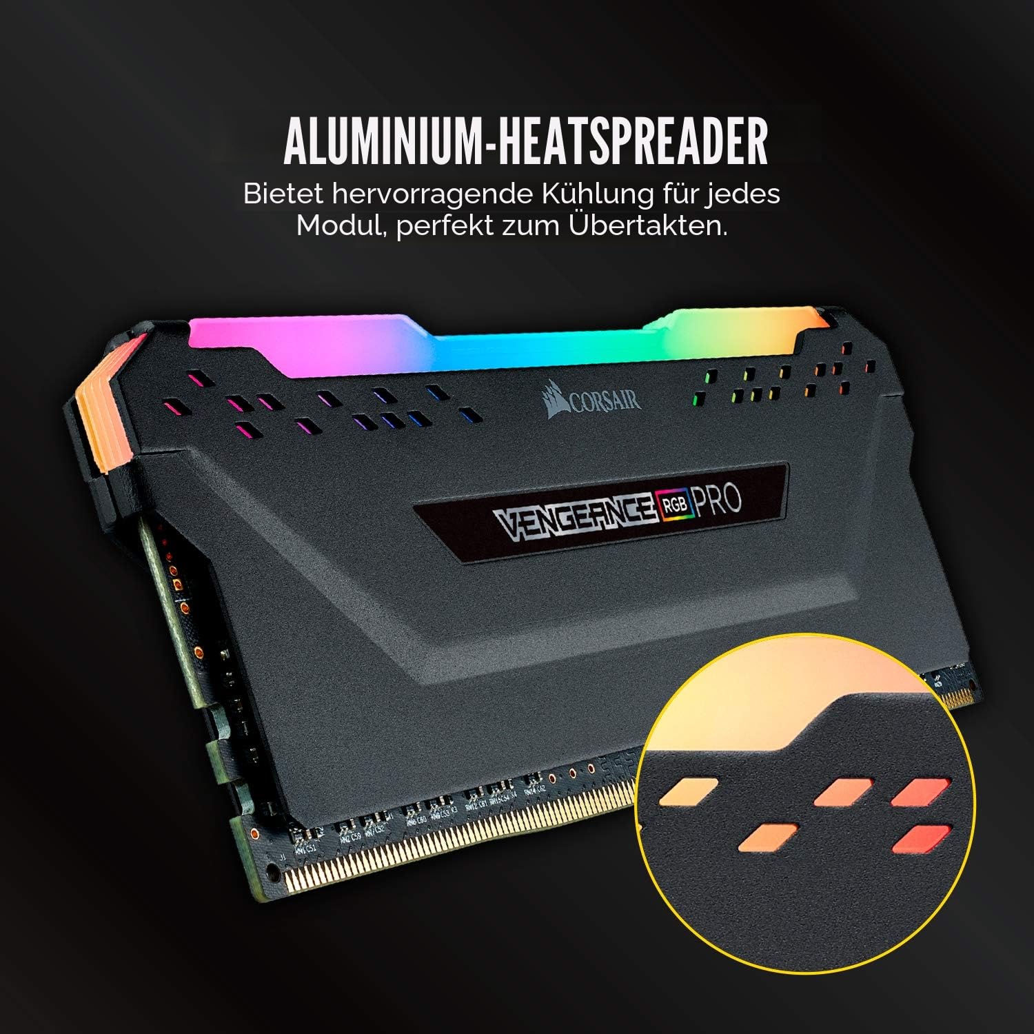 Corsair Vengeance RGB PRO 32GB (2x16GB) DDR4 Bis zu 3600MHz (PC4-28800) C18 Desktop Memory – schwarz