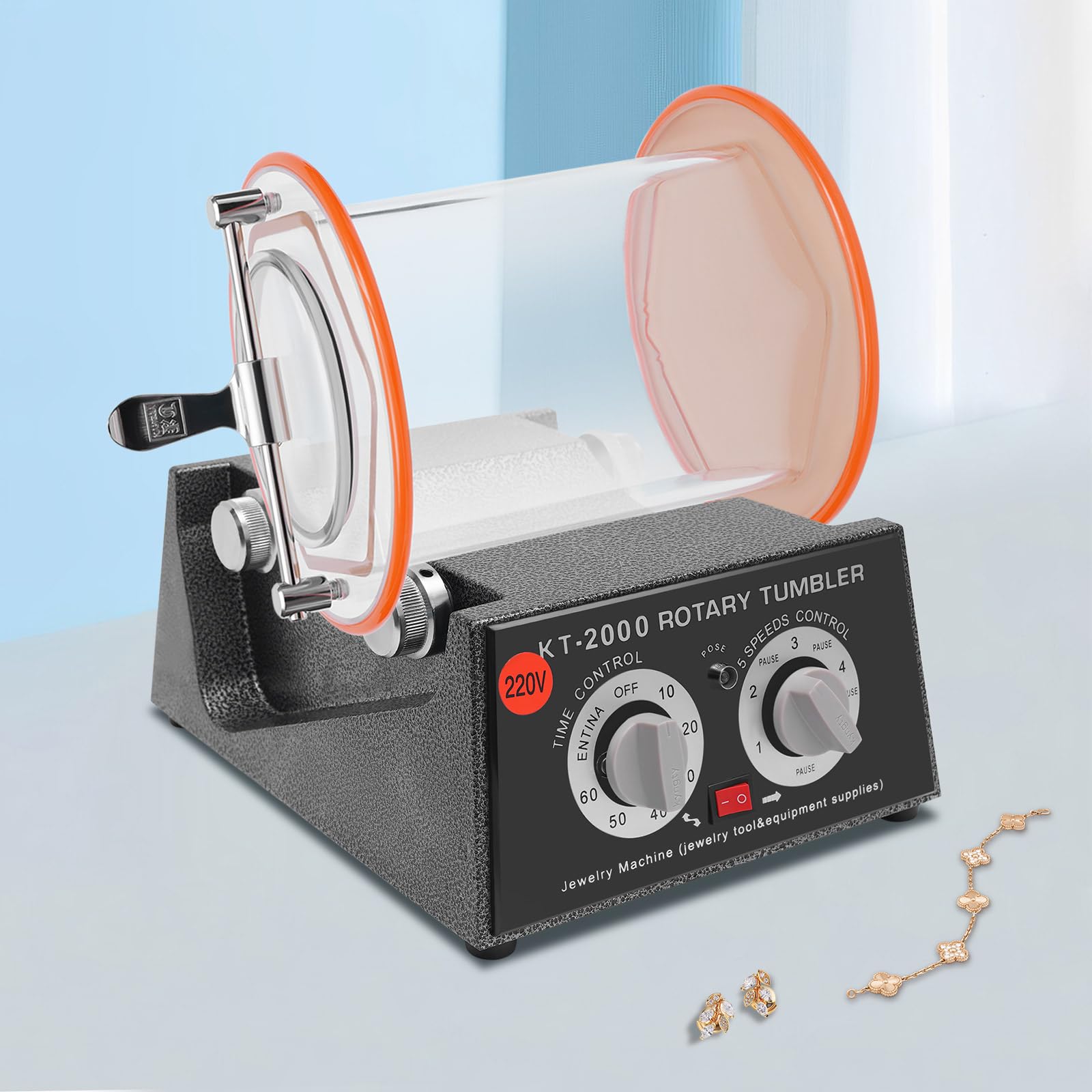 150 W polijstmachine, automatische roterende tumbler sieradenpolijstmachine kogelmolen voor studio- en kleine sieradenprojecten