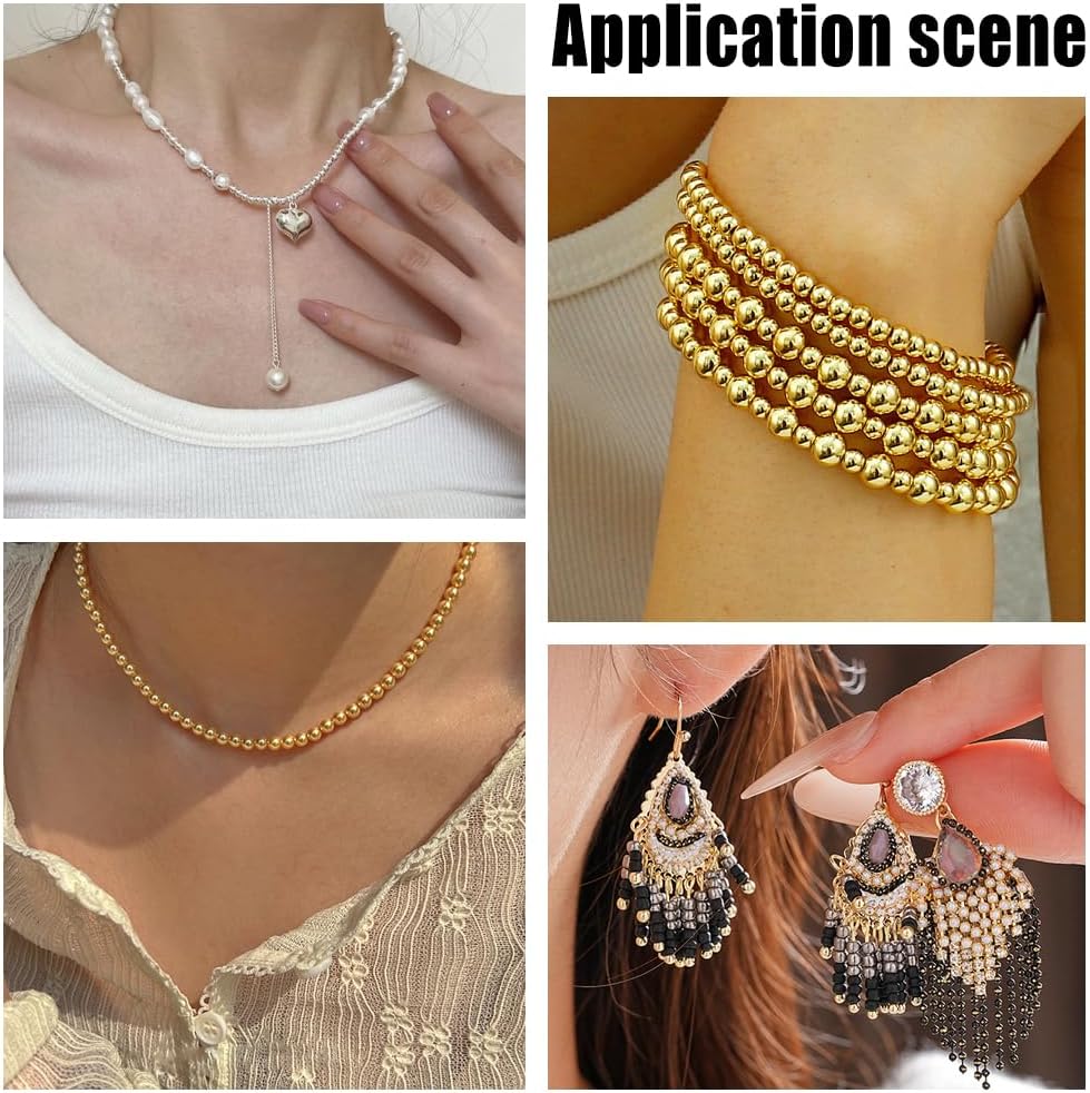 Beebeecraft 1000Pcs 5 Colors 2mm Crimp Beads Mixed Color Brass Round Rondelle Tiny Crimp Beads Loose Spacer End Stopper for Jewelry Making DIY Bracelet Necklace - Image 6