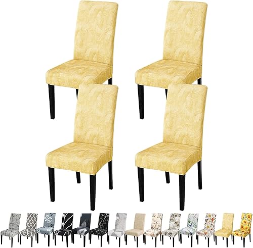 JQinHome Juego de 6 fundas estampadas para sillas de comedor, de alta elasticidad, extraíbles y lavables, para silla Parsons en el hogar, fiestas,