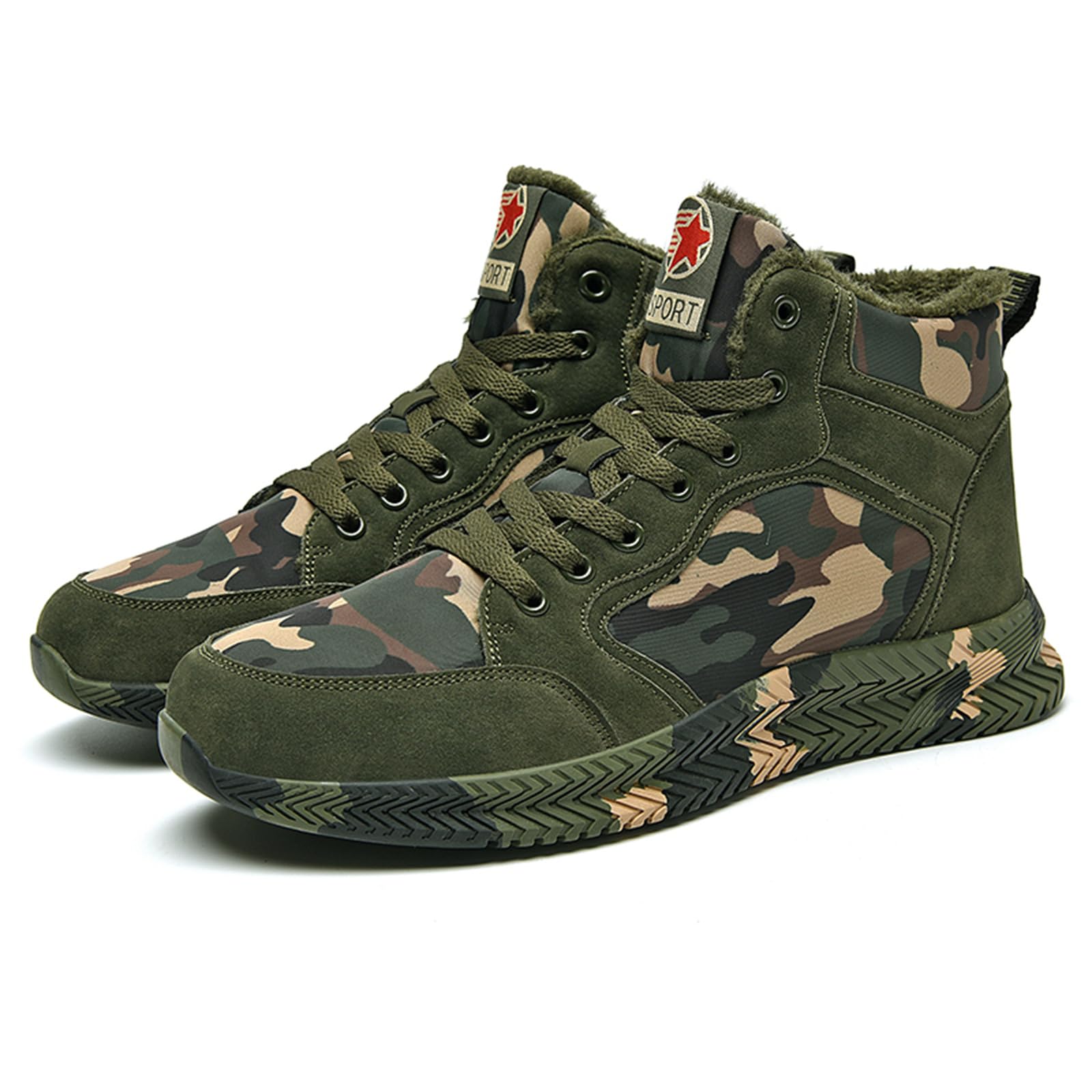 High-top Sports Canvas Camouflage Shoes Suitable for Outdoor Mountaineering and Hiking Training