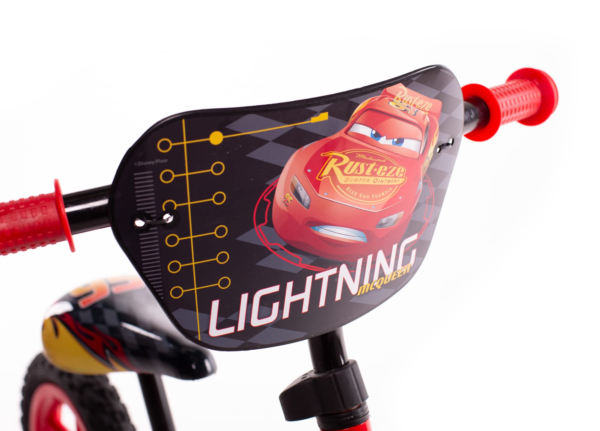 Huffy Disney Cars rower biegowy dla dzieci w wieku 3-5 lat, chłopiec lub dziewczynka, ft Lightning McQueen, 12-calowe koła czerwone, maks. 27 kg