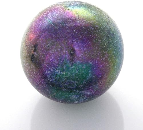 ~Toe Breaker 50mm (2") Júpiter con soporte metálico iridiscente mármol moteado bola de cristal enorme decoración del hogar/relleno de jarrón/acuario