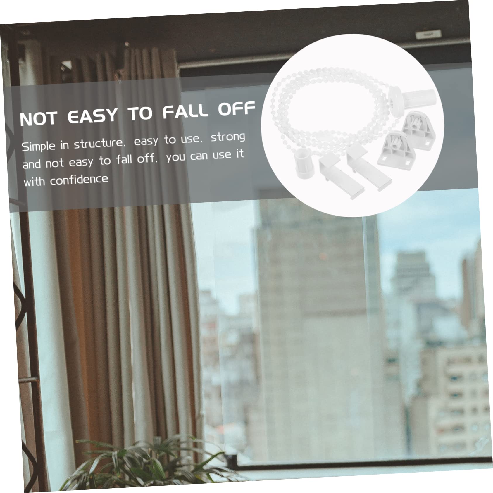 Ciieeo 2 Sets Blinds Beaded Ball Chain Blinds Controller Roller Shade Blind Chain Roller Chain Indoor Roller up Blinds Venetian Blinds Tool Component Household White Bead Chain