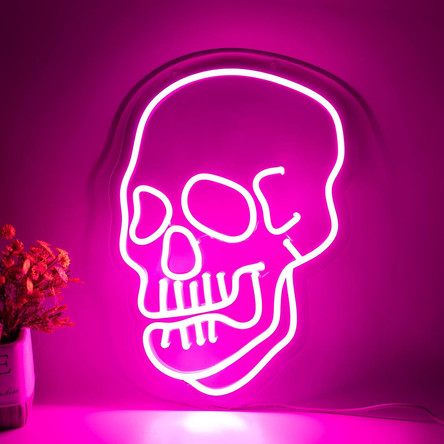 KANAYA Skull Neon Sign, Halloween Decorations Skull Neon