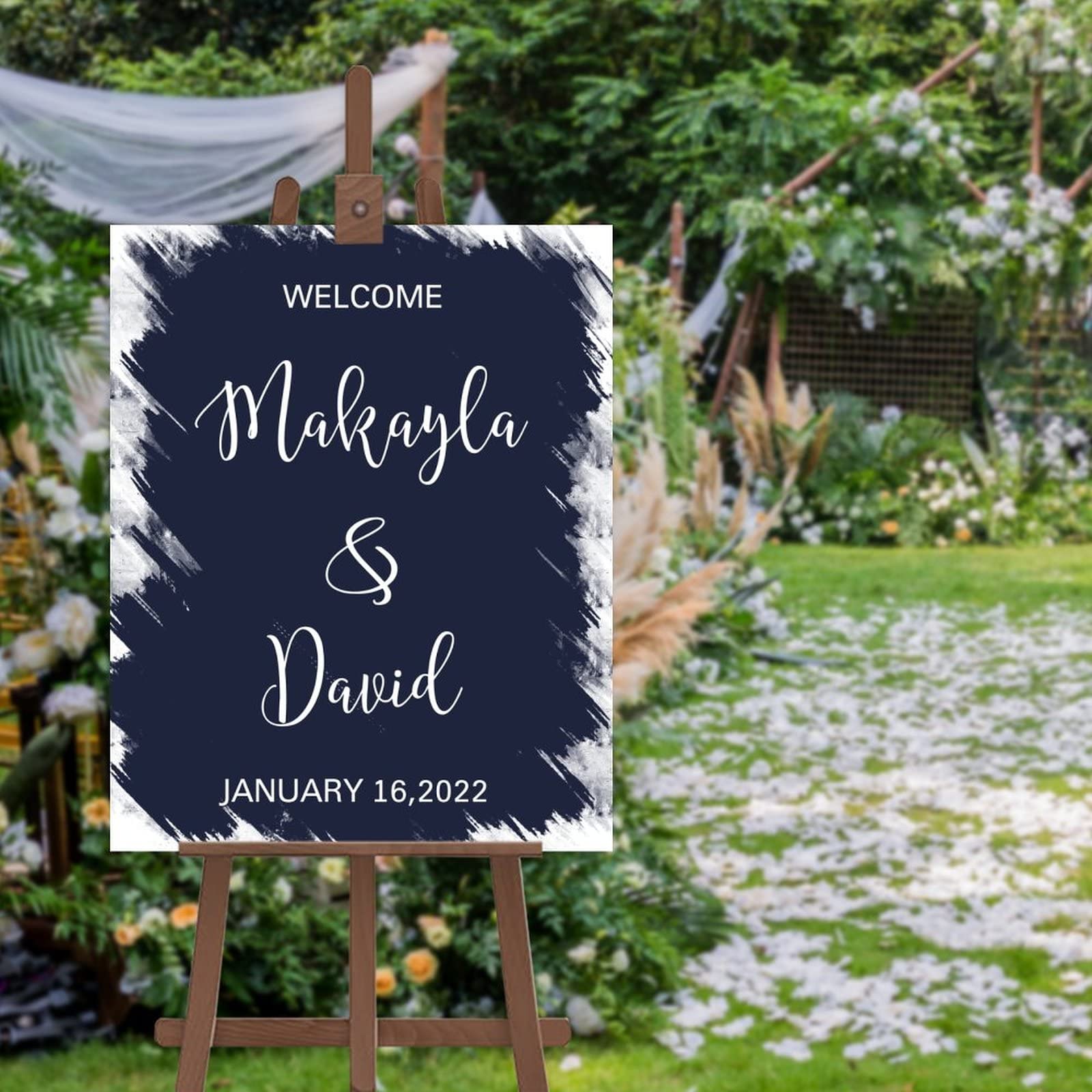 Panneau de bienvenue mariage minimaliste et personnalisé pour une décoration de cérémonie chic