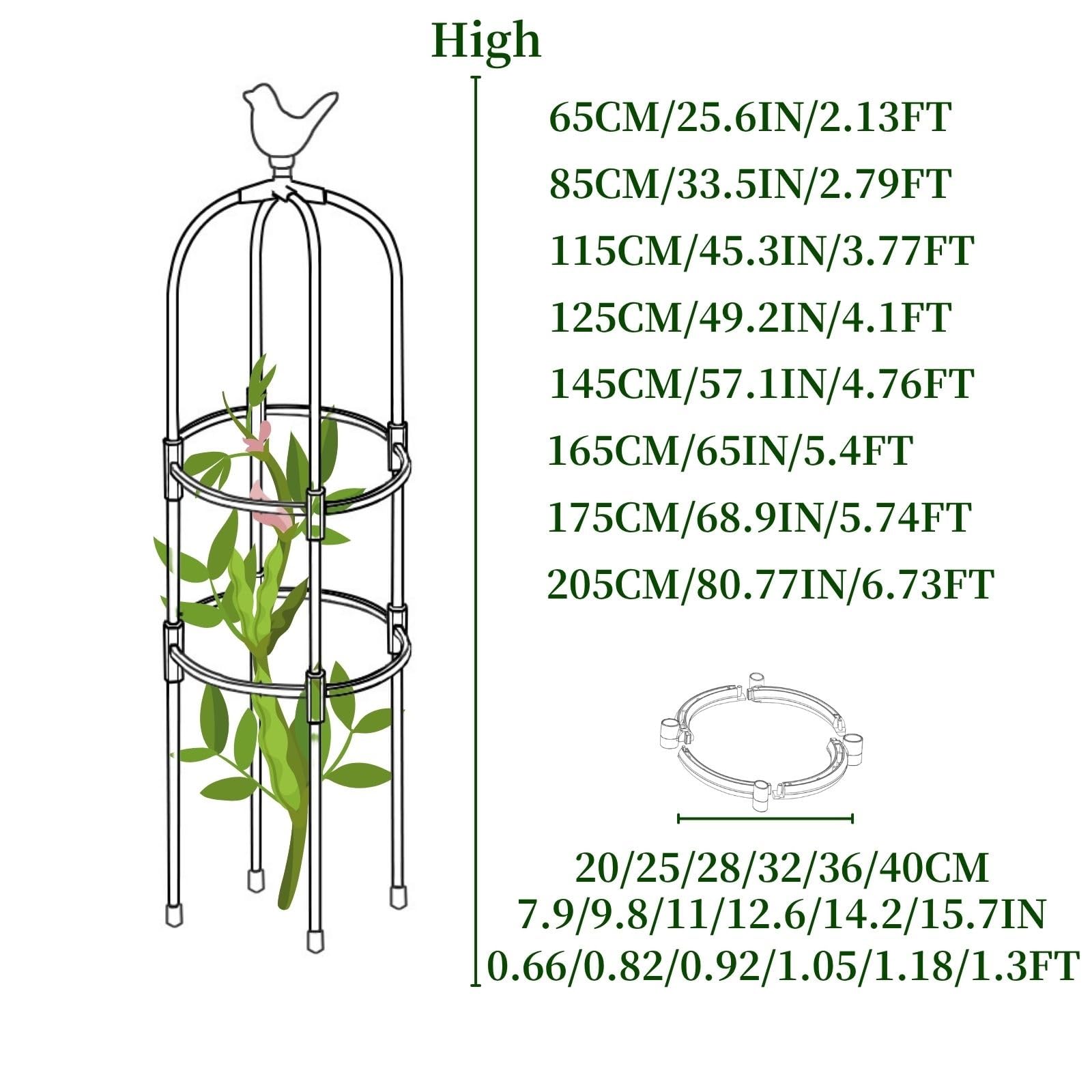 Genérico Enrejado de Pepino Soporte de Enrejado de Plantas para Verduras, 125 175 205cm Soporte de Plantas Jardinería de Jaula para Flores en Maceta, Vides Trepadoras(White,40 x 165cm/15.7 x 65in)