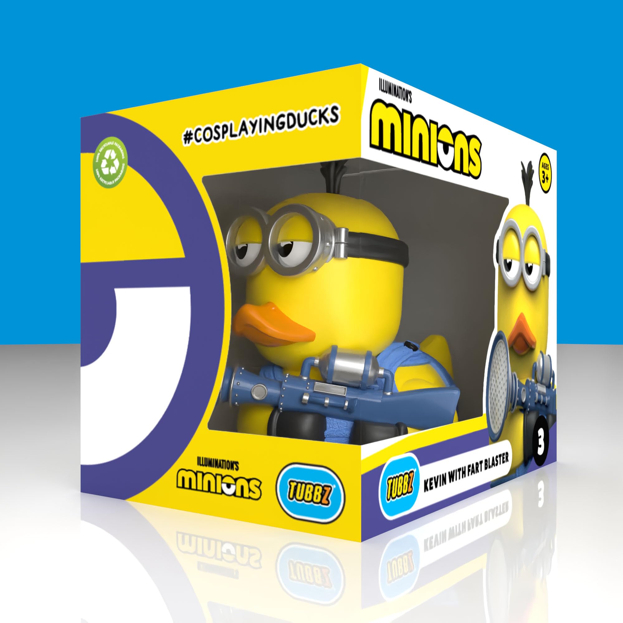 TUBBZ Boxed Edition: Minions - Kevin (Fart Blaster) Cosplaying Rubber Duck Vinyl Figure, Kevin Fart Blaster (Boxed), 9 cm (3.54 inches) - Image 2